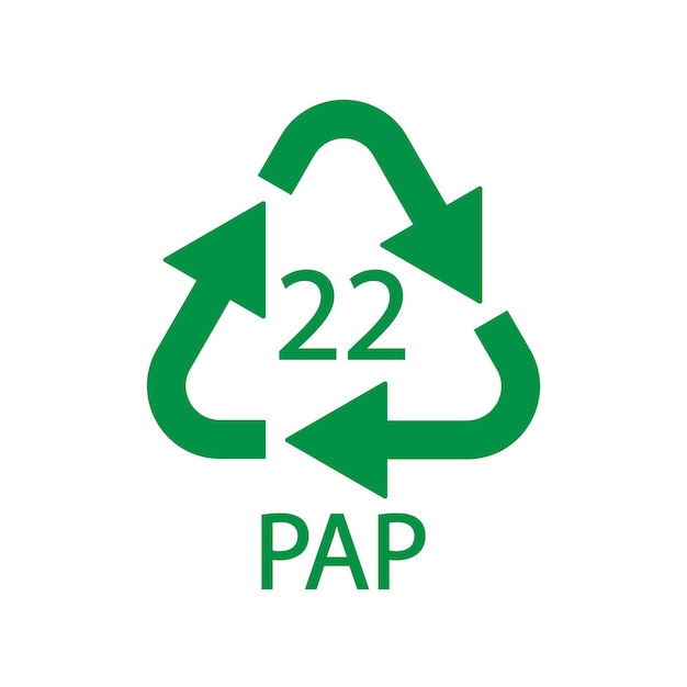 Symbol recyklingu papieru PAP 22 Ilustracja wektorowa