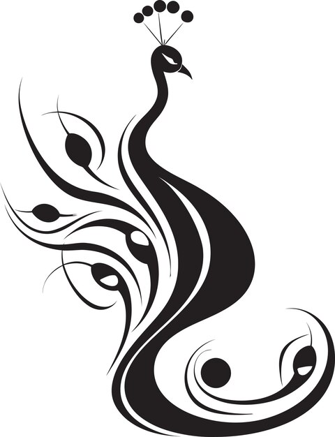 Plik wektorowy symbol reverie black peacock profile elegant elegance vector peacock logo icon