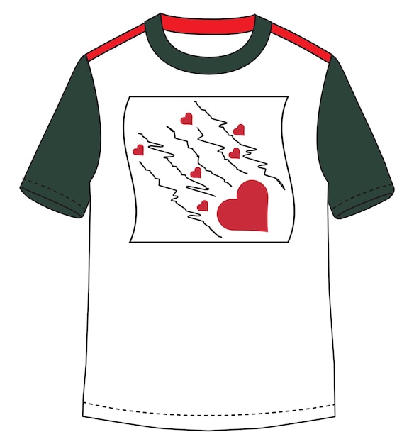 Plik wektorowy symbol serca, linie miłosne, projekt sztuki na koszulkę