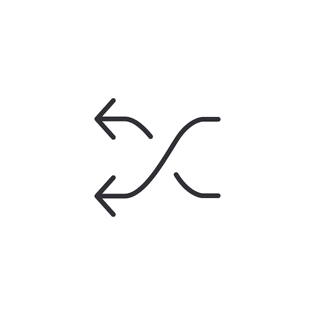 Symbol shuffle Symbol multimedialny nowoczesny prosty ikon wektorowy do projektowania stron internetowych aplikacji mobilnej ui