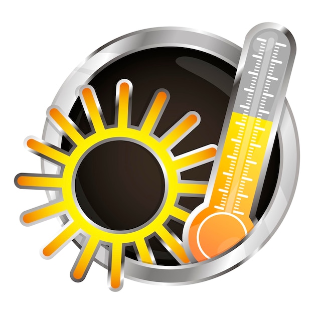 Plik wektorowy symbol słońca w kręgu i termometru klimatyzatora