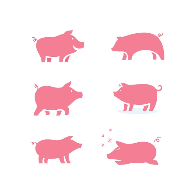 Symbol świnia Szablon Wektor Ikona Ilustracja Projektu