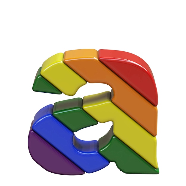 Plik wektorowy symbol w kolorach flagi lgbt litera a