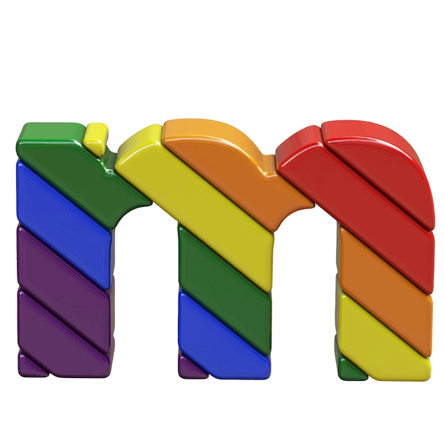 Symbol W Kolorach Flagi Lgbt Litera M