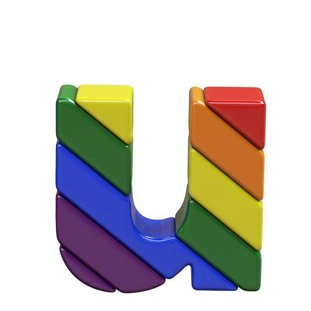 Plik wektorowy symbol w kolorach litery flagi lgbt u