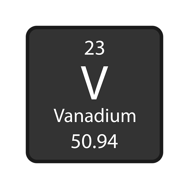 Symbol Wanadu Pierwiastek Chemiczny Układu Okresowego Pierwiastków Ilustracja Wektorowa