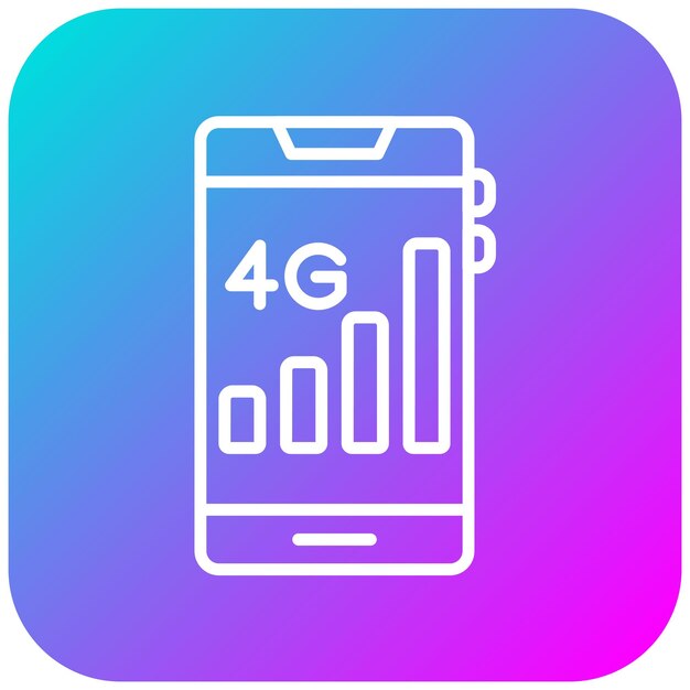 Symbol wektorowy Signal Cellular 4 Bar może być używany do zestawu ikon Mobile UI UX