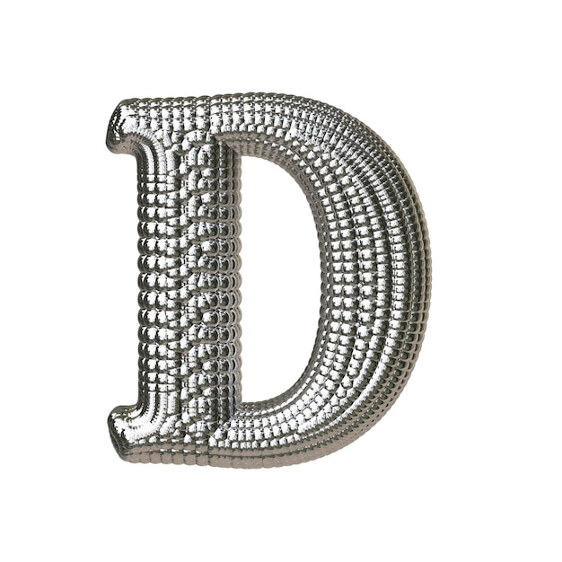 Plik wektorowy symbol wykonany ze srebrnych kulek litera d