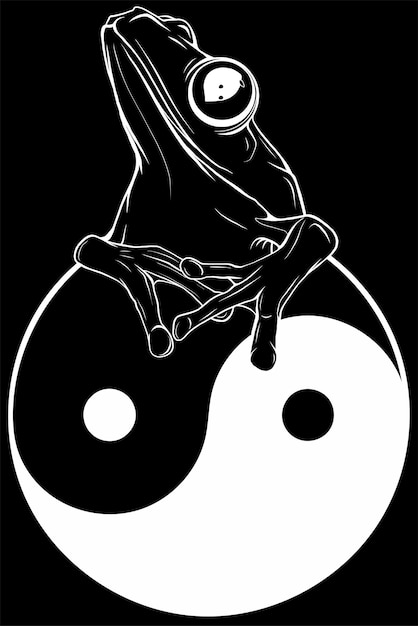 Symbol Ying Yang Pod żabą