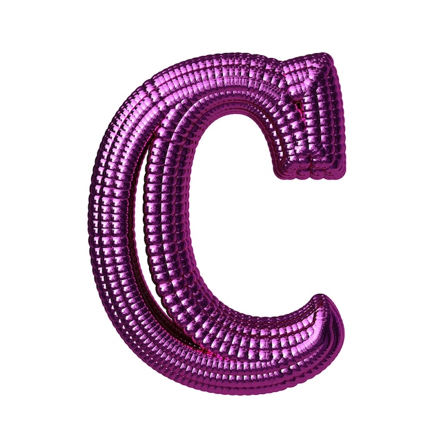 Plik wektorowy symbol z fioletowych kulek litera c