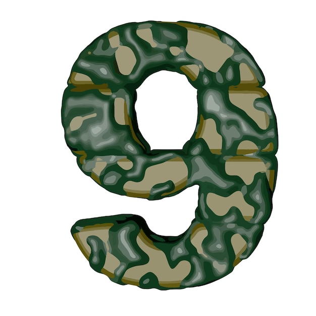 Symbol z zielonego kamuflażu numer 9