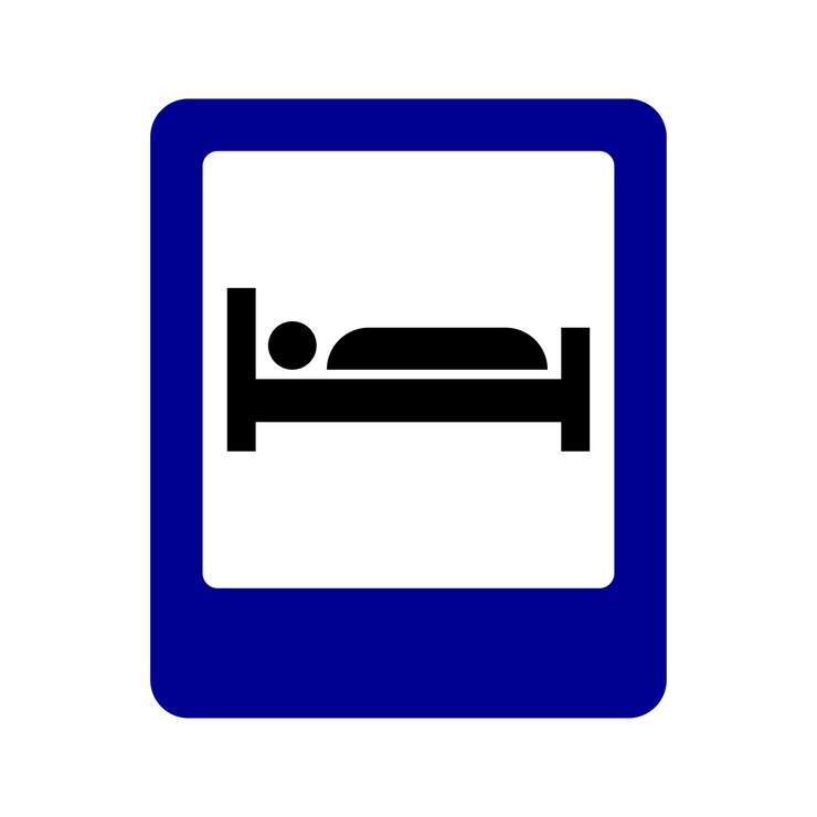 Wektor symbol zakwaterowania wektorowego symbol bezpłatnego snu symbol łóżka hotelowego ikona