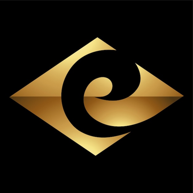 Plik wektorowy symbol złotej litery e na czarnym tle ikony 5