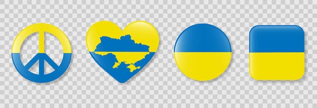 Symbole Bez Wojny Z Kolorami Flagi Ukraińskiej Wektor Ukraińskiego Symbolu Narodowego Na Png