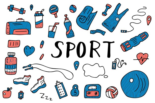 Plik wektorowy symbole działań sportowych ilustracja wektorowa