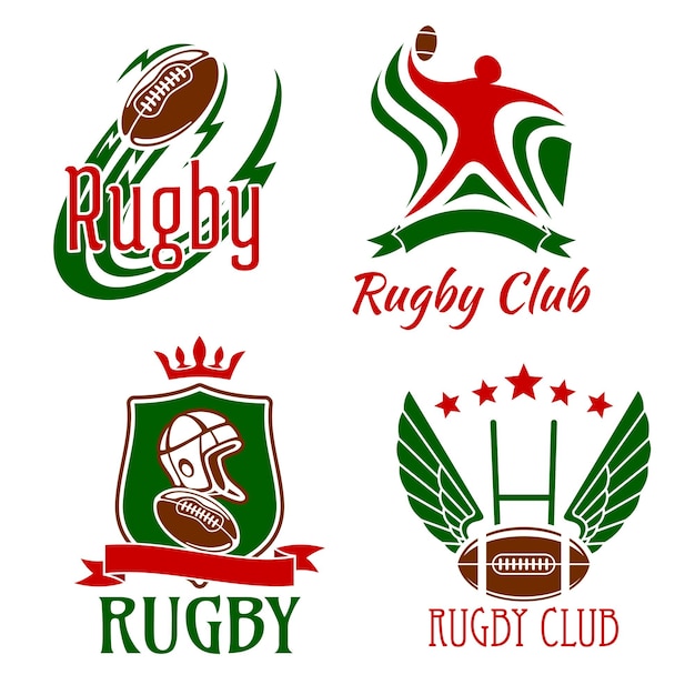 Symbole Gry Rugby Do Projektowania Sportowego