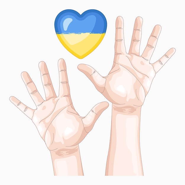 Plik wektorowy symbole wsparcia dla ukraińskich ofiar wojny ilustracja wektorowa wezwanie o pomoc i pokój dla ukrainy