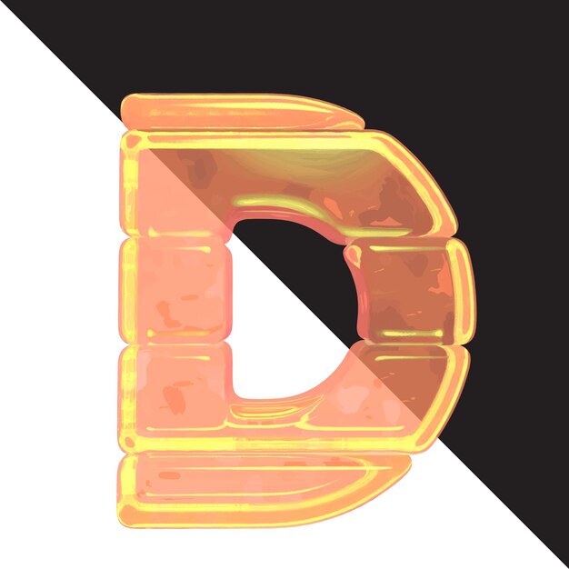 Plik wektorowy symbole wykonane z mrożonego soku pomarańczowego litera d