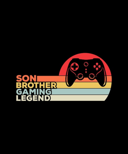 Plik wektorowy syn brother gaming legend tshirt do gier