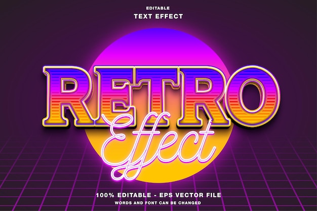 Synthwave edytowalny efekt tekstowy retro