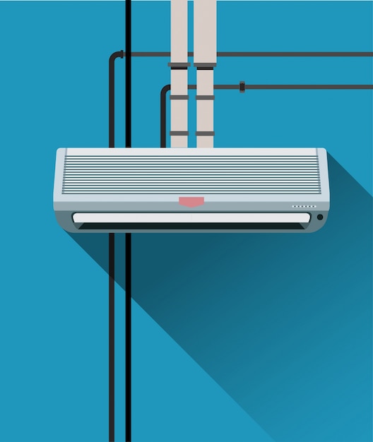 Plik wektorowy system klimatyzacji z rurkami