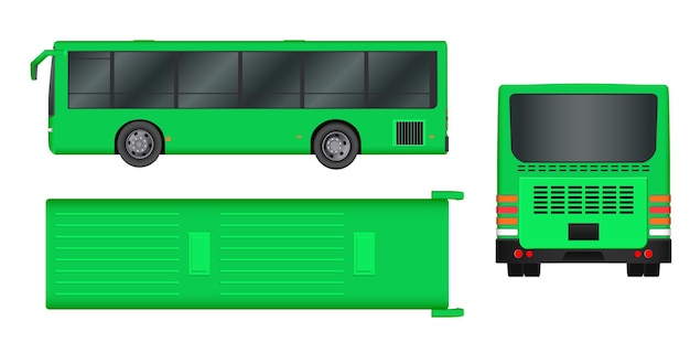 Plik wektorowy szablon autobusu zielonego miasta. transport pasażerów. wektor ilustracja eps 10 na białym tle.
