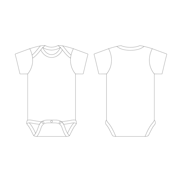 Plik wektorowy szablon baby onesie wektor ilustracja płaski szkic zarys projektu