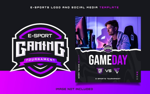 Szablon Banera Game Day Esports Gaming Post Dla Mediów Społecznościowych Z Logo Esports