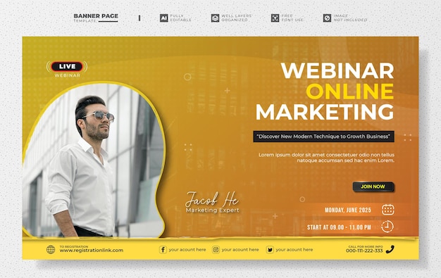 Szablon banera internetowego marketingu internetowego