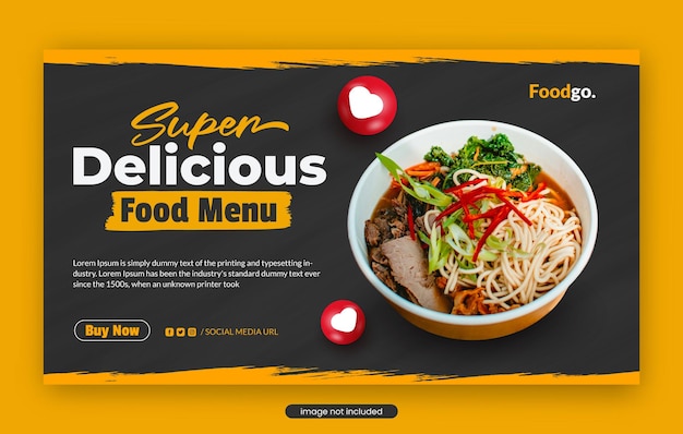 szablon banera internetowego menu żywności i restauracji