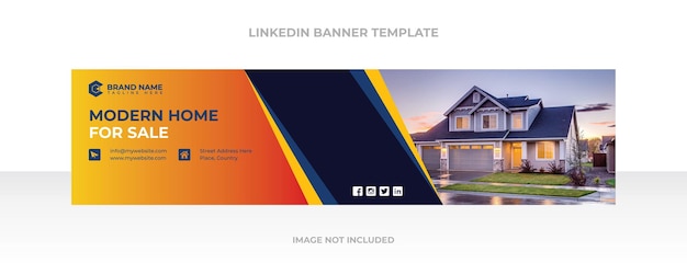 Szablon Banera Linkedin dla Agencji Nieruchomości Premium Wektor