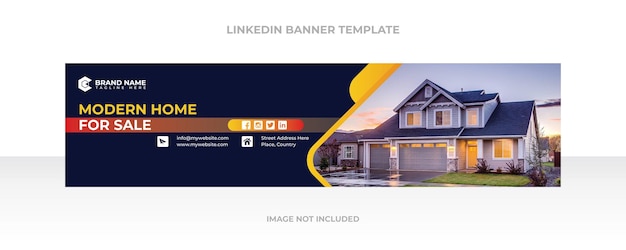 Szablon Banera Linkedin Dla Agencji Nieruchomości Premium Wektor