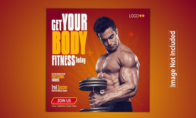 szablon banera mediów społecznościowych siłowni i fitness
