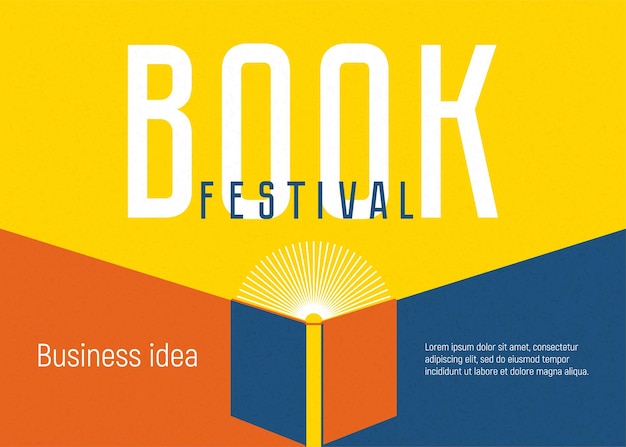 Plik wektorowy szablon banera na festiwal książki z teksturami