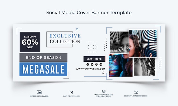 Plik wektorowy szablon banera okładki facebooka na sprzedaż