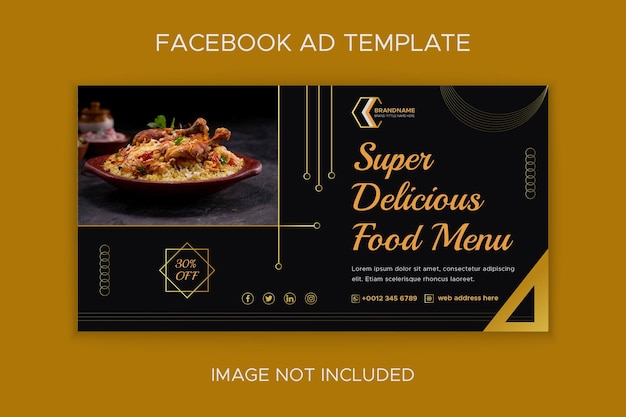 Plik wektorowy szablon banera reklamowego restauracji na facebooku