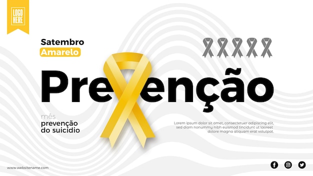 Szablon Banera W Brazylijskim Języku Portugalskim Na Powitanie Satembro Amarelo