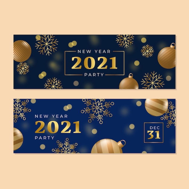 Szablon banerów imprezowych nowego roku 2021
