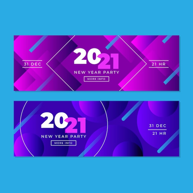 Plik wektorowy szablon banerów imprezowych nowego roku 2021