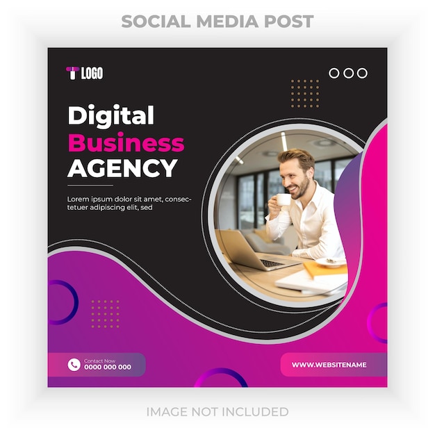 Plik wektorowy szablon banerów lub ulotek w mediach społecznościowych dla agencji marketingu cyfrowego i firm
