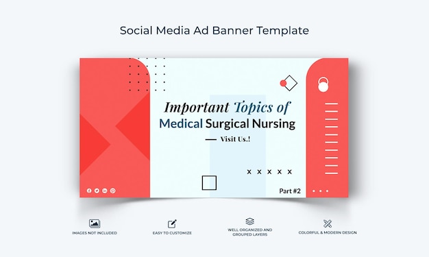 Plik wektorowy szablon banerów reklam medycznych na facebooku