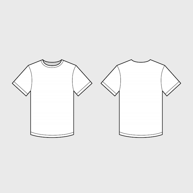 Wektor szablon biały t-shirt męski.