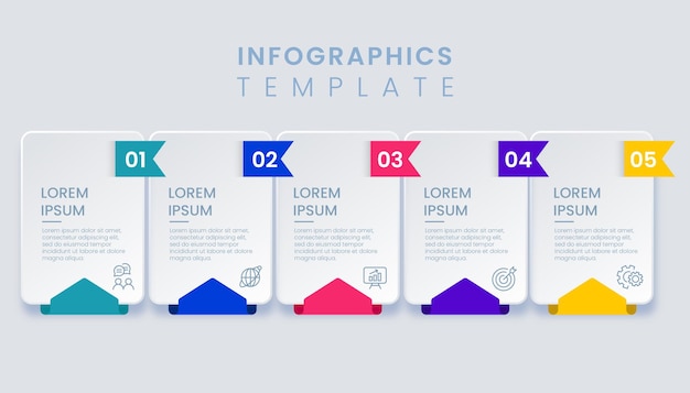 Szablon Biznesowa Infografika Z 5 Opcjami Lub Krokami