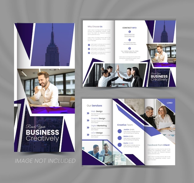 Plik wektorowy szablon biznesowy projektowania broszur tri składanych