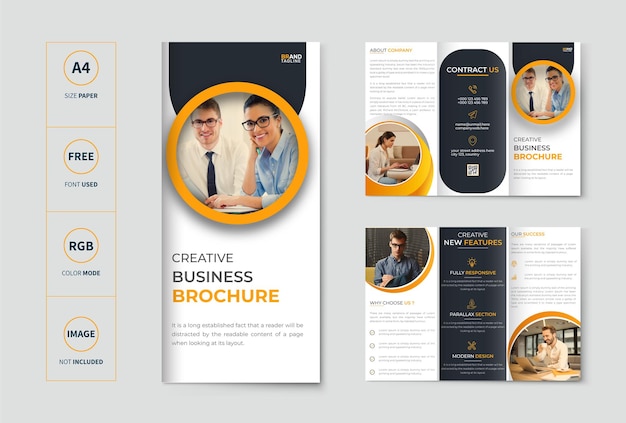 Szablon broszury kreatywnej firmy Trifold