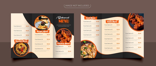 Szablon broszury potrójnego menu żywności