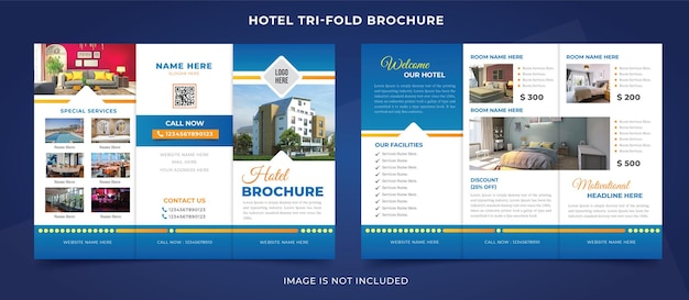 Plik wektorowy szablon broszury trifold hotel