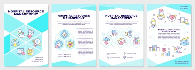 Plik wektorowy szablon broszury turkusowej zarządzania zasobami szpitala