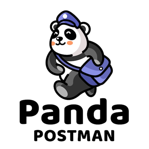 Szablon Cute Logo Panda Listonosz