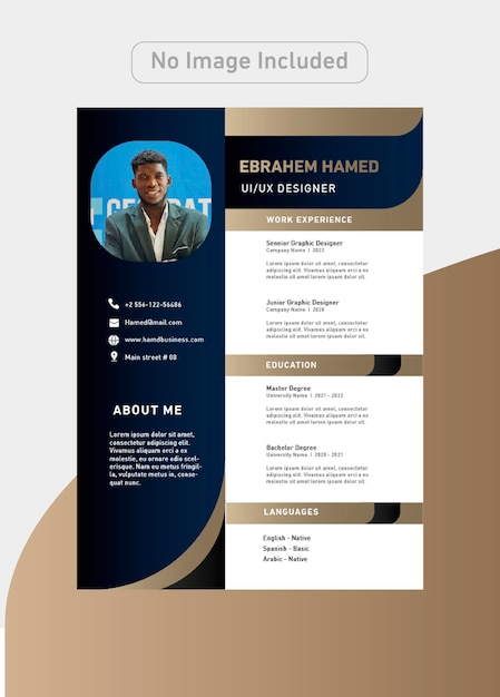 Szablon CV projektanta w luksusowych kolorach